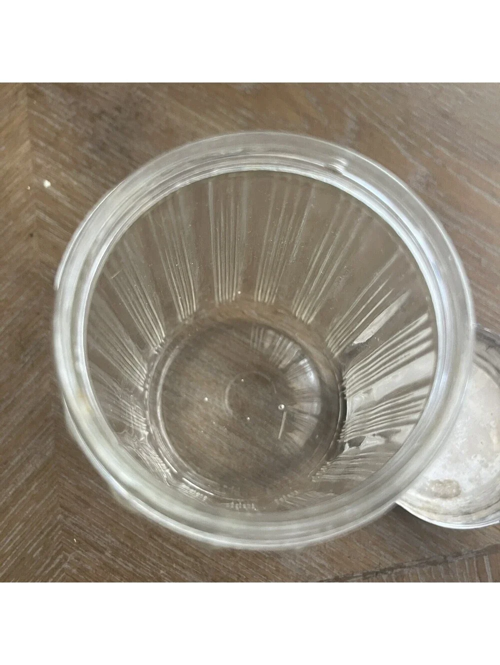 Hoosier Glass Tea Jar Black Metal Lid Circa 1930s